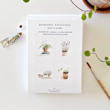 Load image into Gallery viewer, Potted Plants | Paintable Notecards set of 8 PREORDER 25th MARCH
