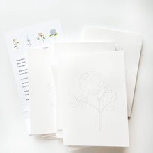 Load image into Gallery viewer, Garden Flowers | Paintable Notecards set of 8 PREORDER 25th MARCH
