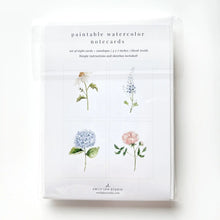 Load image into Gallery viewer, Garden Flowers | Paintable Notecards set of 8 PREORDER 25th MARCH
