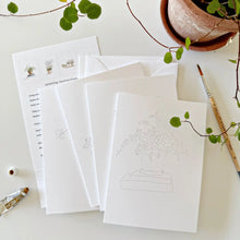 Load image into Gallery viewer, Potted Plants | Paintable Notecards set of 8 PREORDER 25th MARCH
