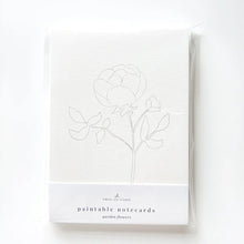 Load image into Gallery viewer, Garden Flowers | Paintable Notecards set of 8 PREORDER 25th MARCH
